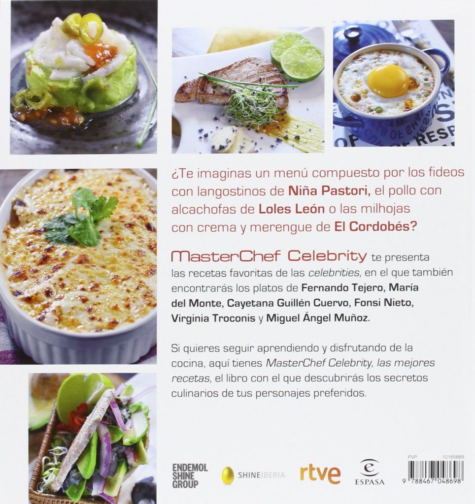 Libro de cocina "Masterchef Celebrity. Las Mejores Recetas" 2016