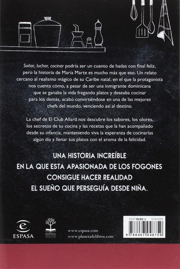 Libro de la chef con estrellas michelín María Marte "Soñar, luchar, cocinar"